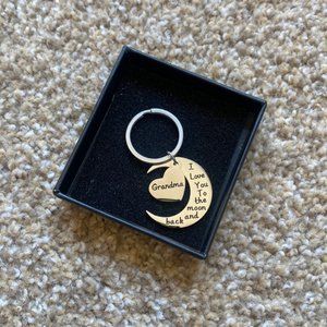 TRITIARA Keychain Silver Grandma I Love You to the Moon and Back